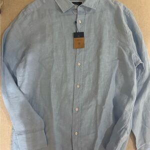 Light Blue Linen Men's Shirt
